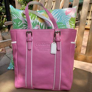Coach Barbie Pink and White Med. Tote Satchel Purse Bag Fall SALE!